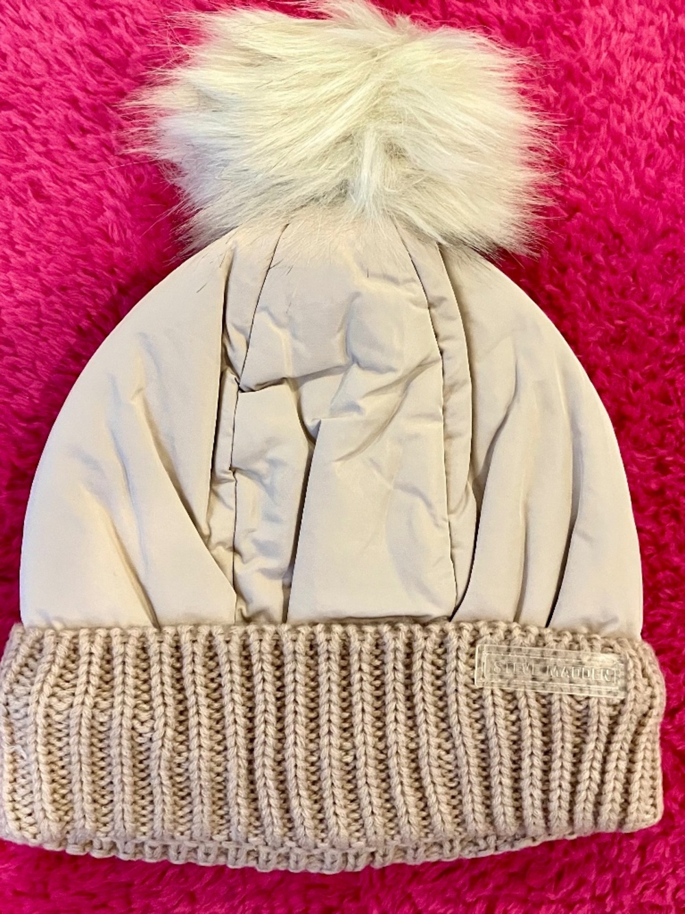 Steve Madden Light Taupe Waterproof Winter Hat ~ NIB